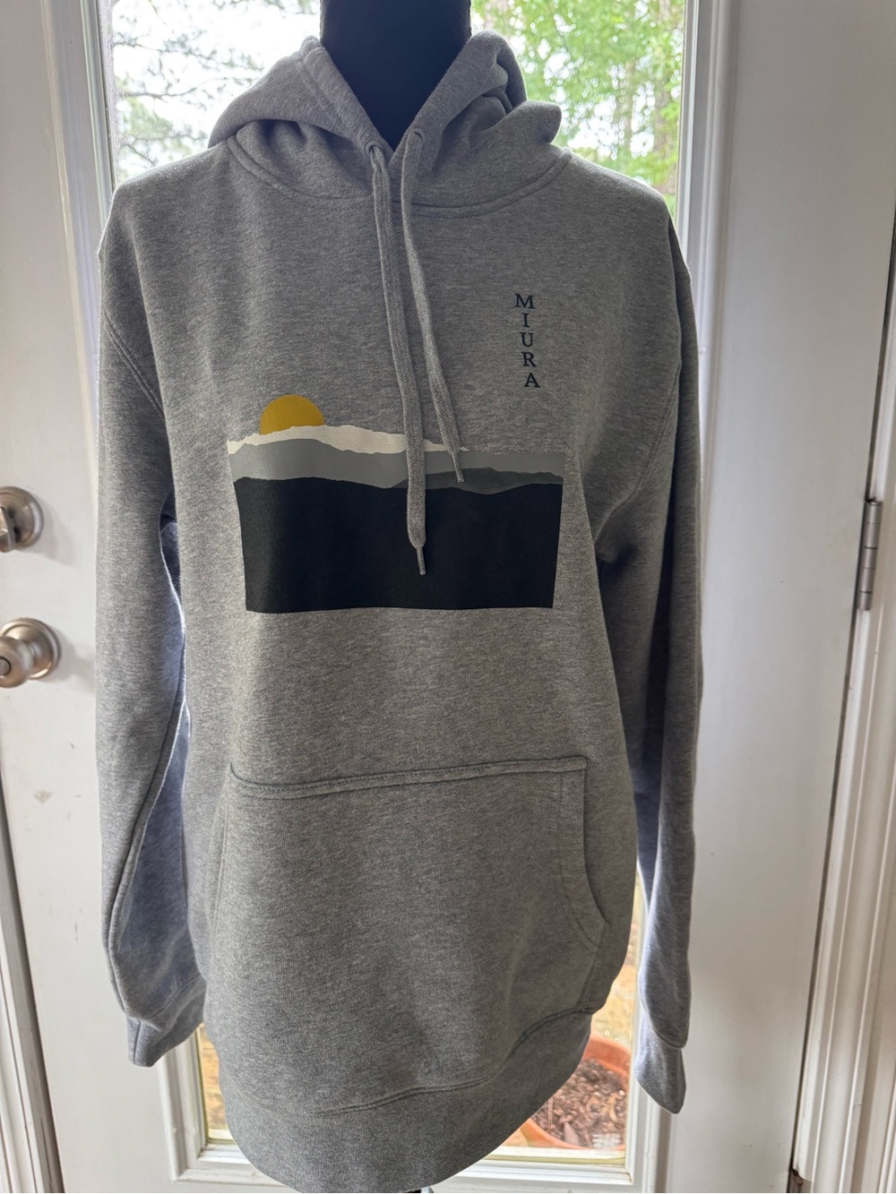 Miura gray long sleeve hoodie size S